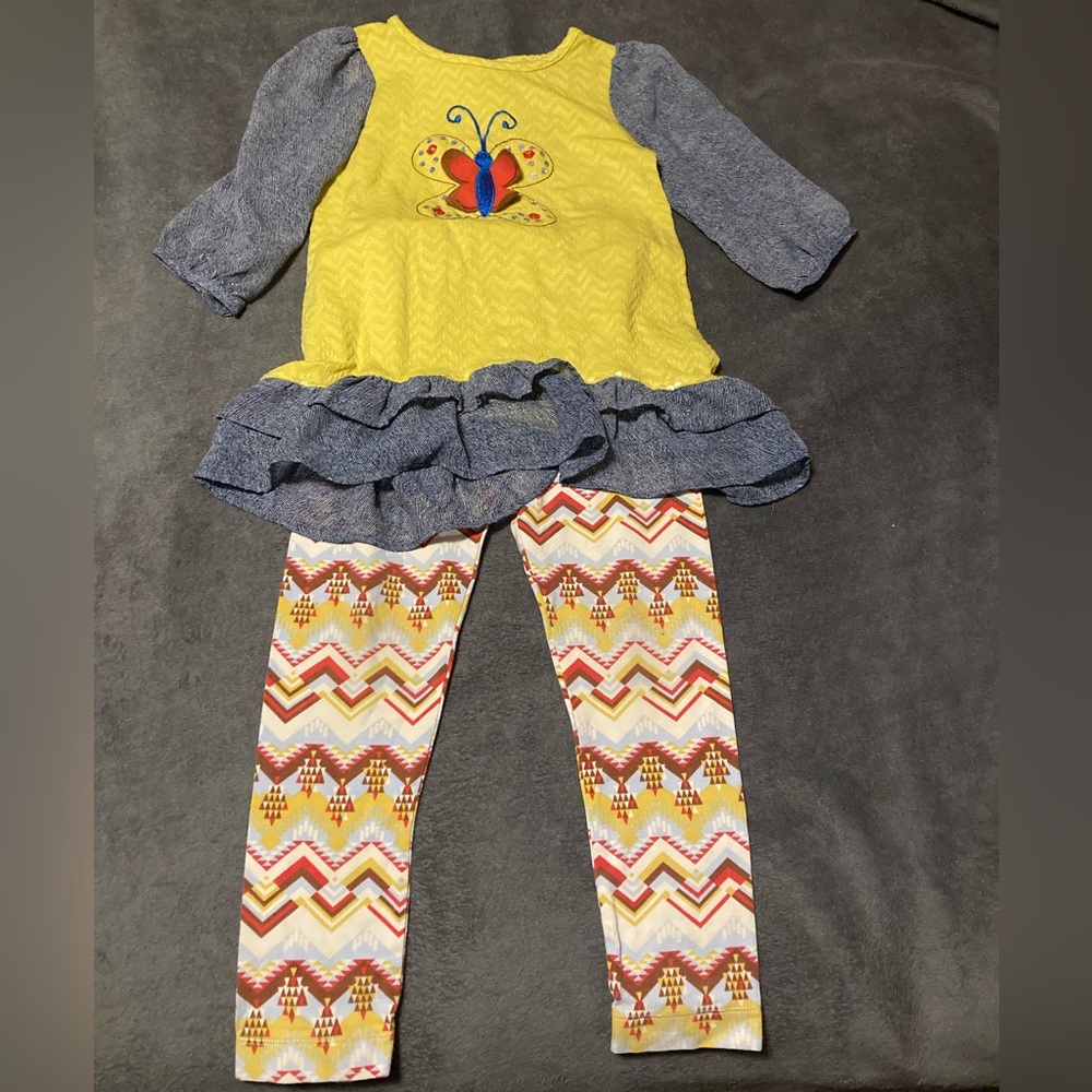 Fall Colors Butterfly Outfit Girls Size 6